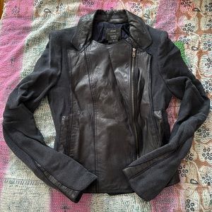 O’2nd Barney’s NY Co-op leather cotton jacket